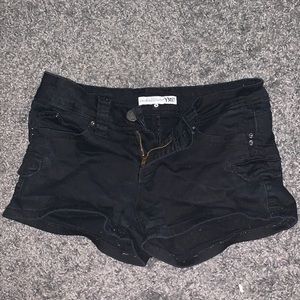 Black jean shorts